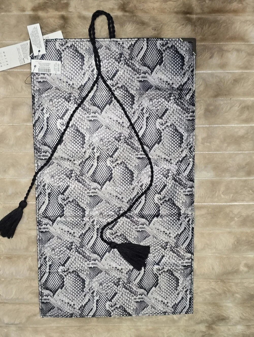 NWT White House Black Market Snake Print Travel Jewelry Roll Organizer